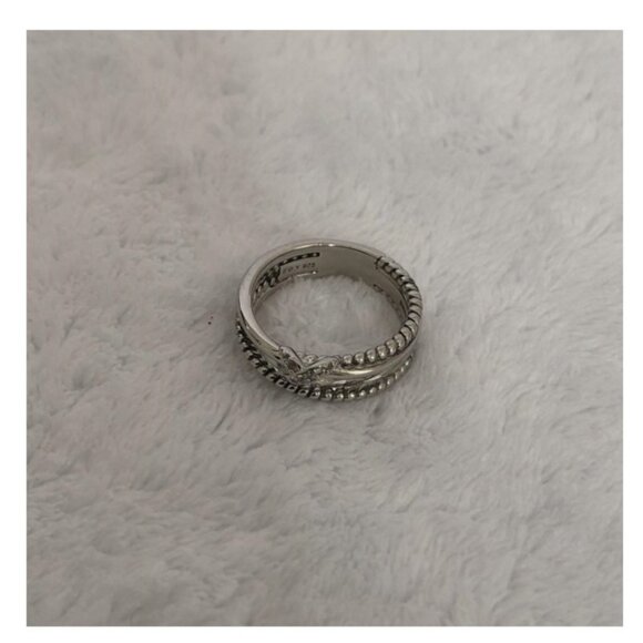 Petite X Ring w/ Diamonds (Sterling Silver) by David Yurman, Size 8 - Picture 1 of 5